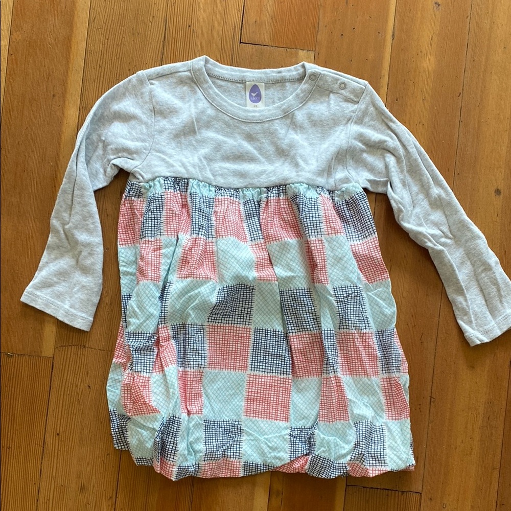 Stem Baby Gray and Pink Long Sleeve Dress